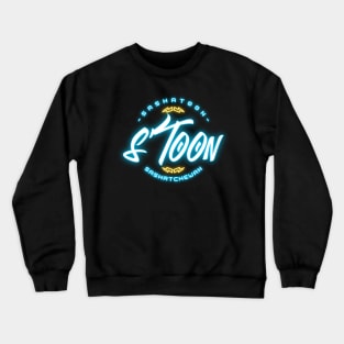 Neon Glow Stoon: Saskatoon Saskatchewan Nightlife Crewneck Sweatshirt